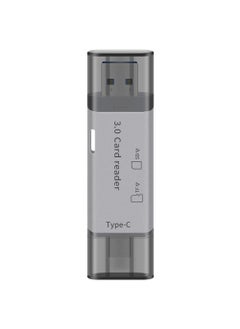 Buy USB 3.0/Type-C Dual SD/TF Card Reader 5-in-1 Hub Silver Gray in Saudi Arabia