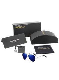 Buy Men's Full Rim Polarized UV400 Aviator Frame Sunglasses - Blue in UAE