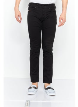 اشتري Men Skinny Fit Plain Stretchable Denim, Black في الامارات