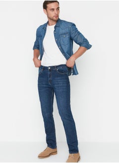 Buy Mid Wash Straight Fit Jeans in UAE