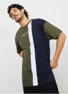 Buy Essentials Print Colorblock Oversized T-Shirt in Saudi Arabia