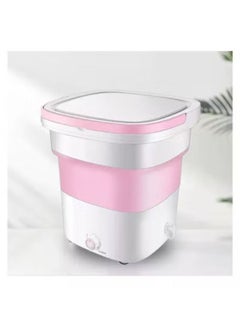 Buy Inder Portable Folding Washing Machine, Ultrasonic Two-way Rotation High-Frequency Easy Carry Clothes Washing Machine for Apartment, Dorm, Camping, Travelling (Pink) in UAE