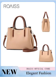 Buy Retro Elegant Handbag Advanced Leather Unique Chic All-match Large Capacity One Shoulder/Crossbody Messenger Bag for Women/Mother/Girl Friend Gift in Saudi Arabia