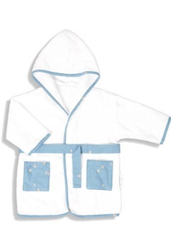 Buy Gloop Organic Bath Robe City Blue 0-12M in Saudi Arabia