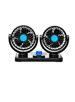 Buy 12V Electric Car Fan 360 Degree Rotatable Dual Head Car Auto Cooling Air Fan Powerful Quiet 2 Speed in Egypt