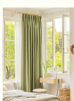 Buy Velvet Green Curtain,2Piece Nordic Luxury Velvet Curtains,Blackout Curtains Bedroom Living Room,Grass Green,200x270cm in UAE