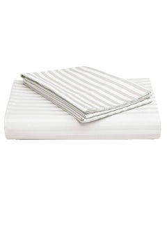 Buy Queen Size Stripe Bed Sheet Set 100% Cotton Premium Quality 180x200+20cm in UAE