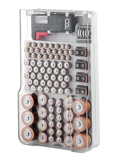 Buy Battery Organizer Tester with Cover and Case, Holds 93 Batteries of Various Sizes, Includes a Removable Battery Tester, Battery Holder for Garage Organization in UAE