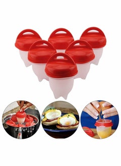 Buy Silicone Egg Cooker Pack of 6 Boiled Maker, Hard and Soft Make, No Shell, Non Stick Silicone, BPA Free, Boiler, Cups, Poachers, in Saudi Arabia