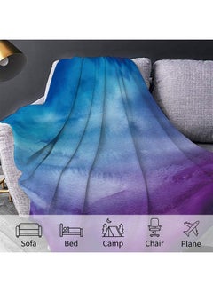 اشتري Colorful Blanket, Purple Blue Blanket Super Soft Flannel Fleece Blanket for All Season Cozy Purple Throw Blankets for Office Couch Sofa Bed Gifts for Kids Adults Travel Camping 50"x60" في الامارات