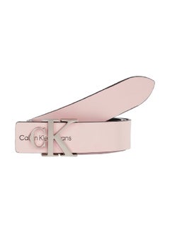 Buy Women's Leather Logo Belt -  smooth leather, Pink in Saudi Arabia