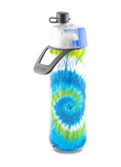 اشتري O2COOL Mist 'N Sip Misting Water Bottle 2-in-1 Mist And Sip Function With No Leak Pull Top Spout (Tie Dye Blue) في الامارات