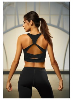 Buy Black Back Cross Band Detail Support/Shaping Knitted Sports Bra THMAW24SS00013 in Egypt