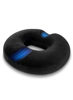 Buy Donut Pillow Seat Cushion Premium Memory Foam Chair Cushion Sciatica Pillow for Sitting Tailbone Pain Car Seat Cushions Black 45x38.1x7.1cm in UAE