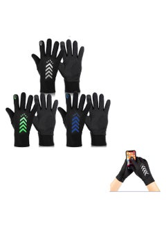 اشتري Winter Gloves Touch Screen, 3 Pairs  Comfortable Waterproof Thermal Gloves Warm Driving Windproof Gloves Reflective Gloves for Running Cycling Driving Hiking في الامارات