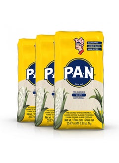 اشتري P.A.N. White Corn Meal Pre-cooked Gluten Free and Kosher Flour for Arepas (2.2 lb/Pack of 3) في الامارات