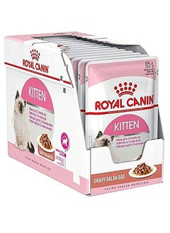 اشتري ROYAL CANIN KITTEN GRAVY POUCHES WET FOOD 12 *85 gm في الامارات