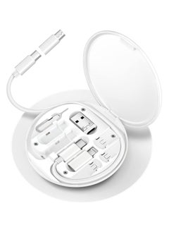 اشتري مجموعة محول كابل الشحن المتعدد ، USB C إلى Micro USB / Lightning / USB يمكن استخدام مجموعة محول الكابلات كحامل هاتف (أسود) في الامارات