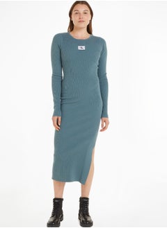 Buy Crew Neck Ribbed Sweater Dress in Saudi Arabia