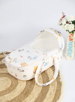 Buy Portable baby cot with thick padded seat with high quality Turkish fabric material 65×32×16 cm in Saudi Arabia