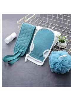 اشتري 3 Pieces Of Body Exfoliating Tools, Bath Sponge, Back Scrubber, And Exfoliating Gloves في مصر