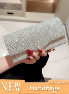 اشتري Women Shiny Glitter Evening Clutch Bag Envelope Handbag Chain Purse Bag Crossbody Bag for Wedding Formal Cocktail Party في الامارات