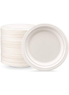 Buy Bagasse Biodegradable Plate 7 inch Made From Sugarcane Plates 25 Pieces in UAE