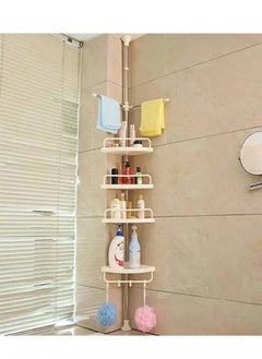 Buy Wall Mounted Multifunctional Bathroom Storage Rack With Hanger White in Saudi Arabia