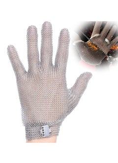 اشتري Cut Resistant Glove Stainless Steel Upgrade Mesh for Cutting Butcher Safety Work Cooking, Wood Carving, Meat Fishing, Durable Men or Women M في السعودية