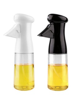 Buy 2-Piece Refillable Olive Oil Sprayer Dispensers Bottle for Cooking White/Black in UAE
