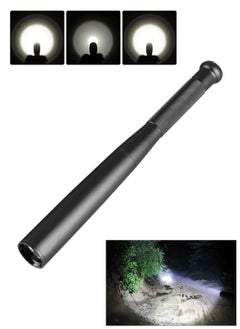 Buy 31CM Baseball Bat LED Flashlight Super Bright Baton Torch Emergency Self Black in Saudi Arabia