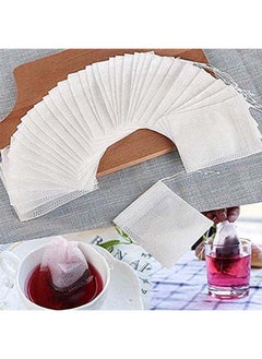 Buy 200 Piece Empty Non Woven Drawstring Tea Bags Disposable Filter Bags in Egypt