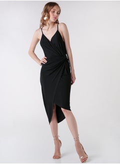 Buy SPAGHETTI STRAP DRAPE DRESS in UAE