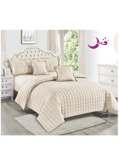 Buy Compact King-sized bedding set with two sides, made of microfiber material, consisting of 6 pieces in Saudi Arabia