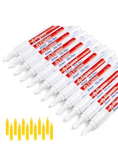 Buy 12 Pack Grout Pen Push Type Water Based Tile Marker Replaceable Nib Repair Pens for Bathroom Kitchen Parlor Bedroom Balcony Wall Ceramic Tile and Floor Color Restore White in Saudi Arabia