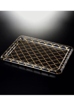 اشتري Acrylic Traditional Tray Clear with Gold 55 cm في الامارات