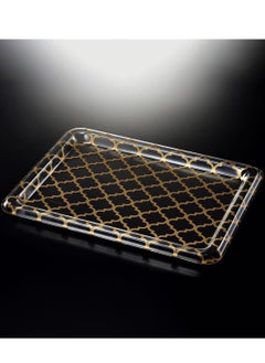 Buy Acrylic Traditional Tray Clear with Gold 55 cm in UAE