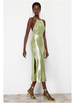 Buy Light Green Metallic Look Dress TPRSS24EL00066 in Egypt