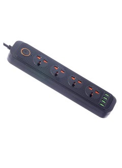 Buy Tycom Power Strip Surge Protector with USB- Extension Cord Flat Plug with Widely 4 AC Outlet and 4 USB, Small Desktop Station with 6 ft Power Cord, Compact Socket in UAE