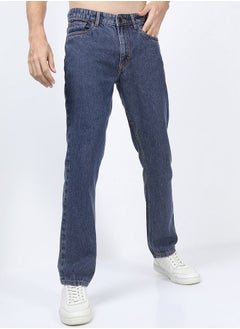 Buy Straight Fit Clean Look Stretchable Jeans in Saudi Arabia