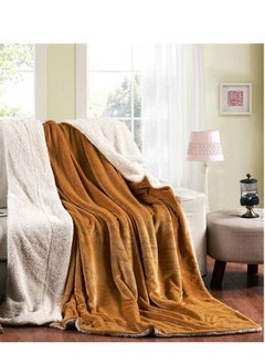 Buy Bedding Fleece Throw Blanket,Teal Warm Reversible Plush Fleece Bed Super King SIze Blanket 200x230 cm -Dark Bronze in UAE