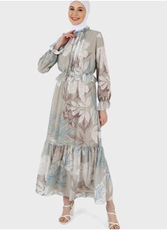 Buy Floral Print Ruffled Dress in UAE