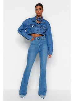 Buy Blue High Waist Flare Jeans TWOSS21JE0246 in Egypt