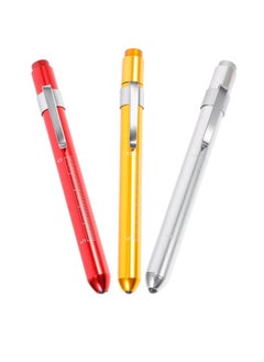 اشتري 3 Pcs Warm White Light Office, White Gauge Reusable Gauge, Stylus Students Ruler Medical Torch Flashlight/Color Light, Light Warm Pen Penlights for Ruler: Alloy Pupil Portable في الامارات