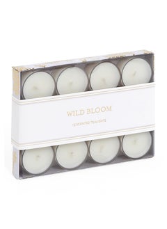 Buy 12-Piece Wild Bloom Tealight Candle Set, White in UAE