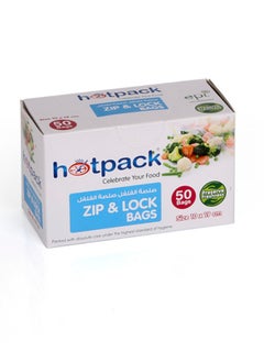 Buy 50 Pieces Hotpack Zipper Lock Bag 10x19cm in Saudi Arabia