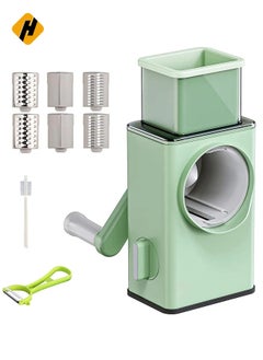 Buy Rotary Vegetable Cutter + Cheese Grater - Vegetable Shredder Round Mandoline Slicer, Grater, Salad Maker - Large Feed Port - Suction Base - Vegetable, Fruit, Cookie, OREO, Nuts in Saudi Arabia