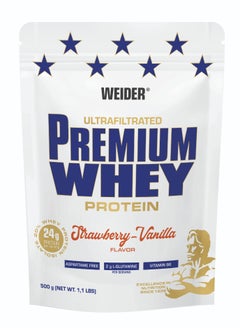 Buy Premium Whey Protein 500g, High Protein, Low Carb, Zero Fat, Enriched with L-Glutamine & Vitamin B6, Strawberry & Vanilla in UAE