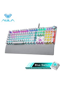 Buy Mechanical Gaming Keyboard NKRO with Wrist Rest RGB Backlit Volume/Lighting Control Knob Fully Programmable 108-Keys Anti-Ghosting Wired Computer Keyboards for Office/Games, Blue Switch in Saudi Arabia