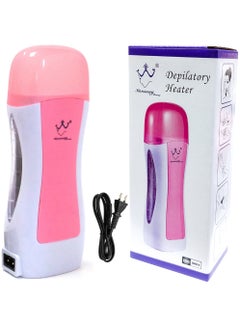 Buy Roll On Depilatory Wax Heater Hair Removal White/Pink in UAE
